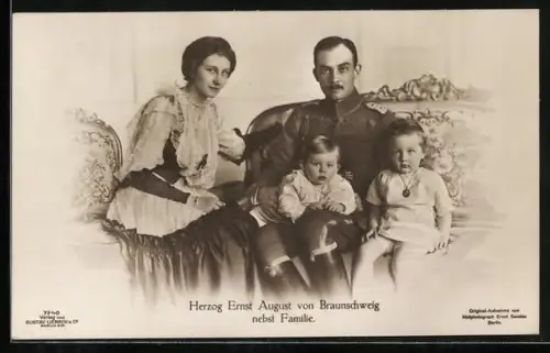AK Ernst August Herzog von Braunschweig nebst seiner Familie