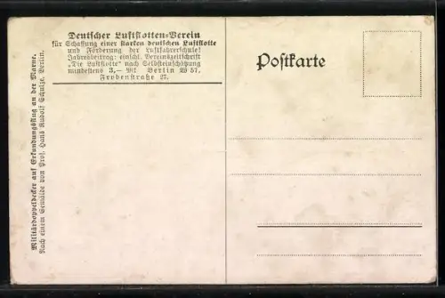 Künstler-AK Hans Rudolf Schulze: deutsche Luftflotte bombardiert den Feind