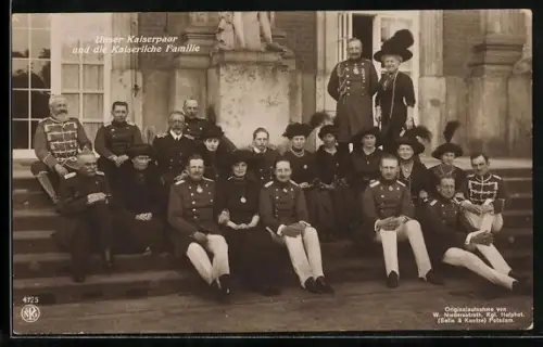 AK Unser Kaiserpaar von Preussen und die Kaiserliche Familie