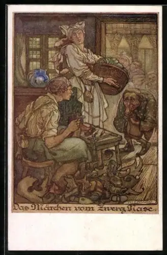 AK Deutscher Schulverein Nr. 1259: Das Märchen vom Zwerg Nase, Hauffs Märchen