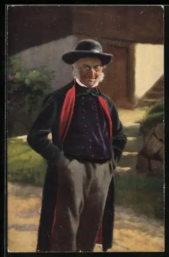 Künstler-AK H. Hoffmann: Der Dorfschulze, Portrait des Bürgermeisters