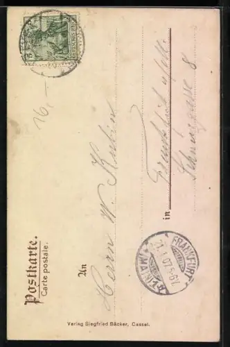 AK Mädchen in hessischer Tracht