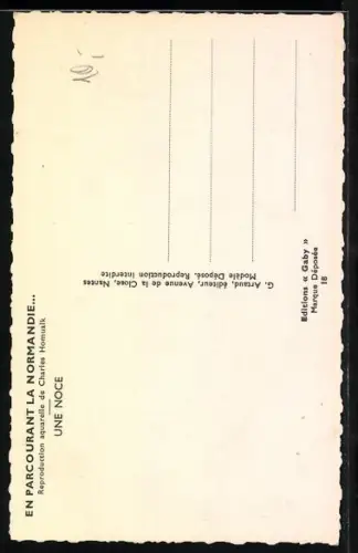 Künstler-AK Charles Homualk: Une Noce, Hochzeitsfest