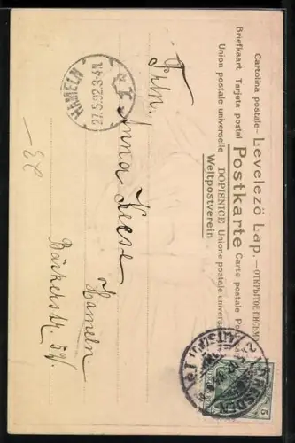 AK Holländerin mit Blume und Brief