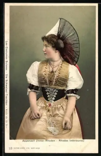 AK Junge Appenzellerin in Tracht