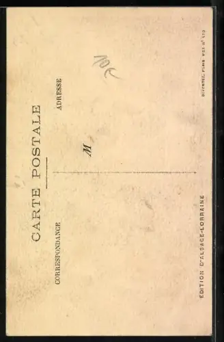 Künstler-AK Noel D'Alsace 1918, französischer Soldat geht für das Elsass durchs Feuer