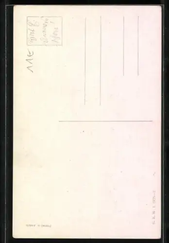 Künstler-AK Karl Feiertag: Kind mit Tannenzweigen und Glücksklee