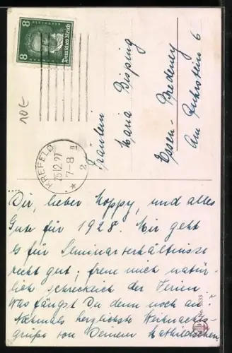 Künstler-AK Chicky Spark: Kleines Paar steht frierend im Winterwald, Weihnachtsgruss