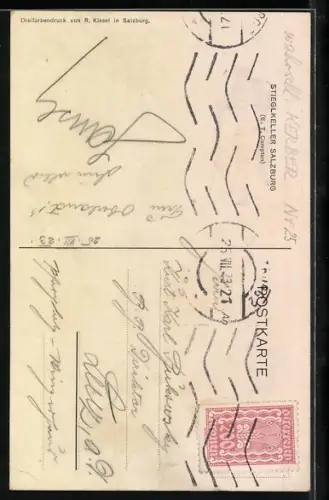 Künstler-AK Edward Theodore Compton: Salzburg, Partie am Stiegelkeller