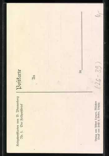 Künstler-AK Brynolf Wennerberg: Der Feldpostbrief, Briefträger bringt einer Frau die Post