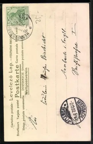 AK Herr hält Bild von einer jungen Dame, Biedermeier