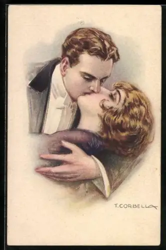 Künstler-AK Tito Corbella: sich küssendes Paar