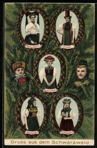 AK Neustadt /Schwarzwald, Frauen in Schwarzwälder Tracht