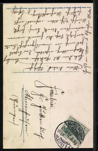 AK Alt-Heidelberg, Hübsche Frau steht hinter dem Student und hält ihm die Augen zu