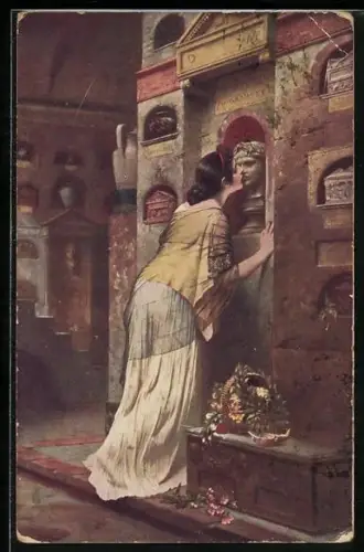 Künstler-AK Hermann Kaulbach: Kuss