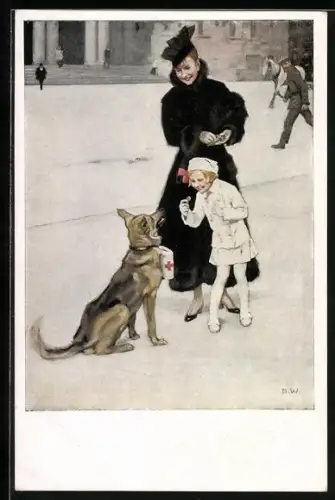 Künstler-AK Brynolf Wennerberg: Sanitätshund bittet um Spenden