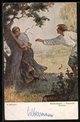 Künstler-AK S. Solomko: Heideröschen