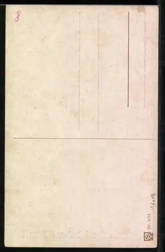 Künstler-AK Ernst Schlemo: Wann komme ich wohl heute nach Hause?!, Betrunkener lehnt an Laternenpfahl