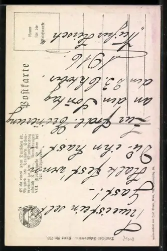 AK Deutscher Schulverein Nr. 733: Blumen der Treue, Soldat mit Frau