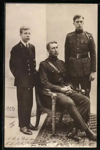 AK S. M. le Roi des Belges, L. L. A. A. R. R. Princes Léopold & Charles de Belgique