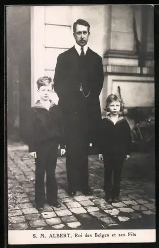 AK Albert, König der Belgier, nebst seinen Söhnen