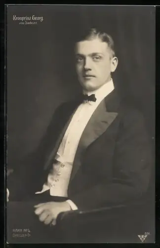 Foto-AK Portrait Kronprinz Georg von Sachsen