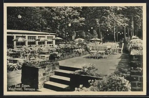AK Bad Essen, Waldhotel, Terrasse