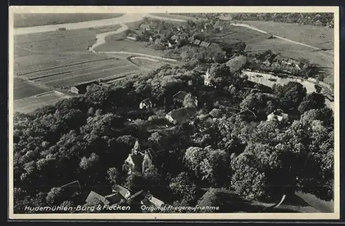 AK Hudemühlen, Burg vom Flugzeug aus