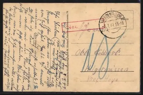 AK Gr. Häuslingen, Ortspartie mit Bäumen