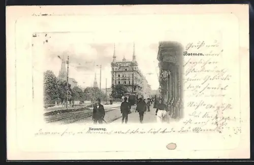 AK Barmen, Neuenweg mit Passanten