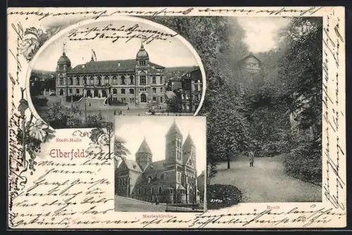 AK Elberfeld, Stadt-Halle, Marienkirche, Hardt