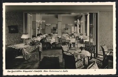 AK Wuppertal-Elberfeld, Zoo-Gaststätten, Wien-Restaurant in Halle