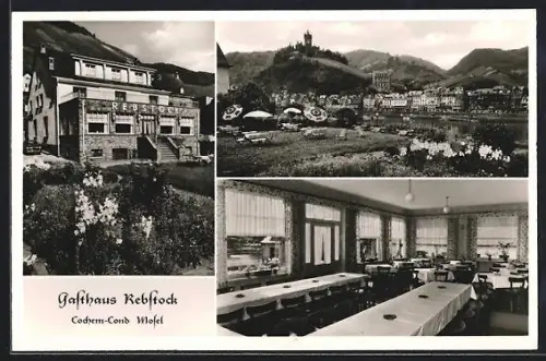 AK Cochem-Cond /Mosel, Gasthaus Rebstock, Innenansicht