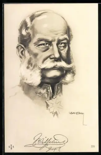 Künstler-AK Luis Usabal: Portrait von Kaiser Wilhelm I.