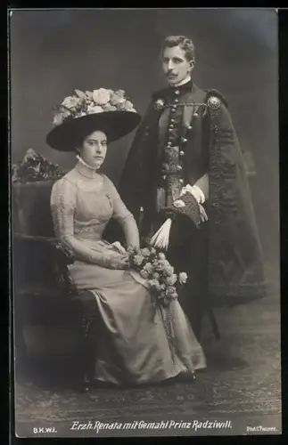 AK Erzherzogin Renata von Österreich mit Gemahl Prinz Radziwill