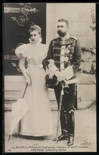 AK Le Prince de Schleswig-Holstein et la Princesse nee Saxe-Cobourg-Gotha, Husaren-Uniform