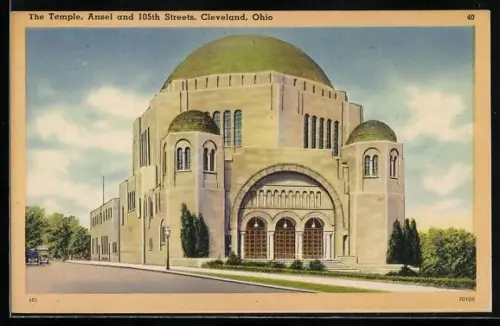 AK Cleveland, OH, The Temple, Ansel and 105 th Streets, Synagoge