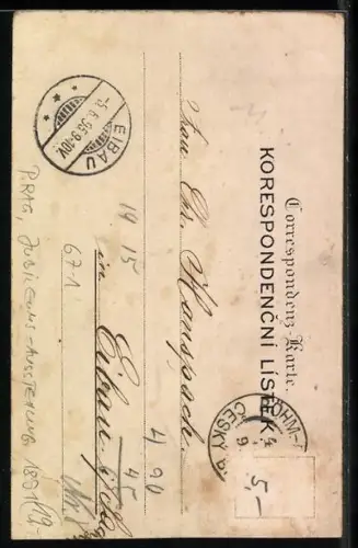 Lithographie Prag, Kubiläums-Ausstellung 1891, Administration