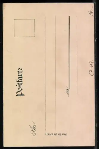 Lithographie Karlsbad, Blick auf das Gasthaus Blümlein