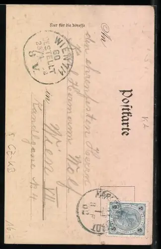 Lithographie Karlsbad, Hotel Württembergischer Hof