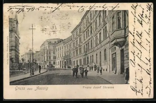 AK Aussig, Partie in der Franz Josef-Strasse