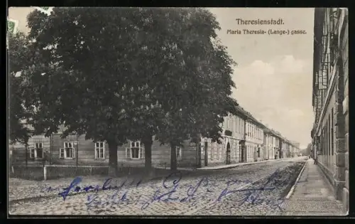 AK Theresienstadt, Blick in die Maria Theresia (Lange-) Gasse