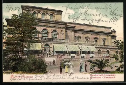 AK Teplitz-Schönau, Café Restaurant Prochaska Chlamtatsch