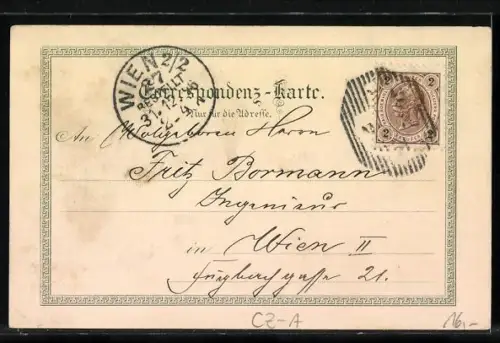 Lithographie Aussig / Usti, Panorama v. d. Ferdinandshöhe, Hafen & Sperlingstein