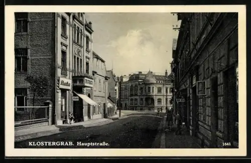 AK Klostergrab, Hauptstrasse mit Geschäften