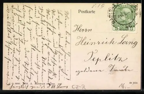 AK Gablonz a. N., Josef Pfeifferstrasse mit Wohngebäuden