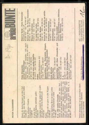 AK Musiker Peter Alexander mit schwarzer Fliege, Autograph