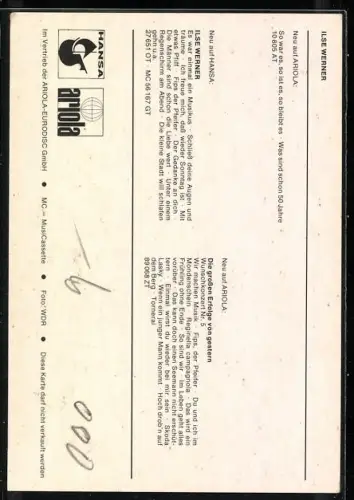 AK Musikerin Ilse Werner lächelnd im Porträt, Autograph