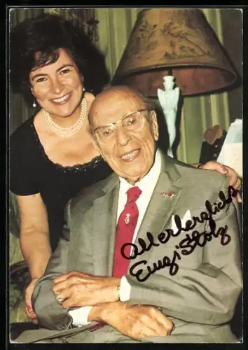 AK Musiker Robert Stolz im Anzug, Autograph