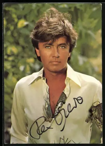 AK Musiker Rex Gildo im Hemd, Autograph